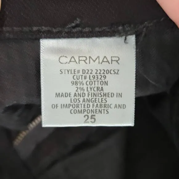Carmar Black Mia Race Stripe Side Zip Slim Fit Ankle Jeans