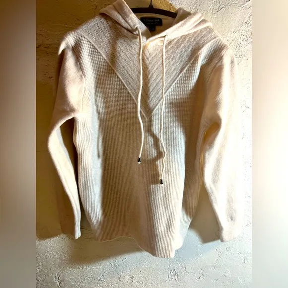 Cashmere NWT 100% Cream Sweater Hoodie: So nice. Amazing quality, textured front