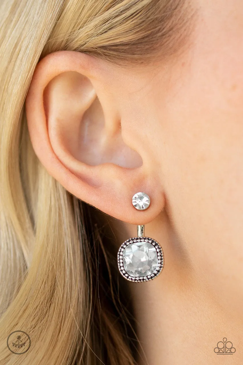 Celebrity Cache White Paparazzi Earrings