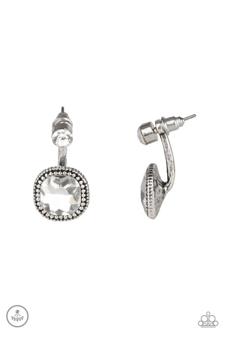 Celebrity Cache White Paparazzi Earrings