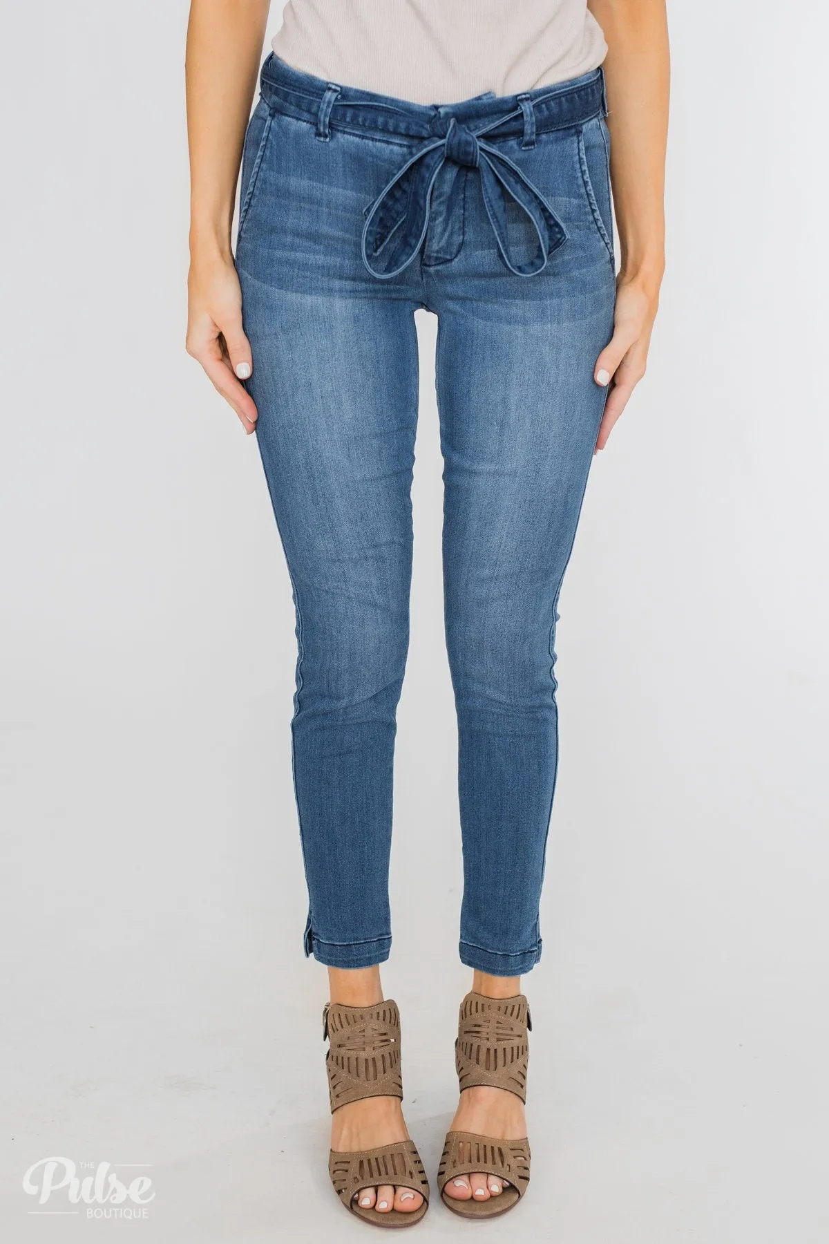 Celebrity Pink Belt Jeans- Prudence Wash