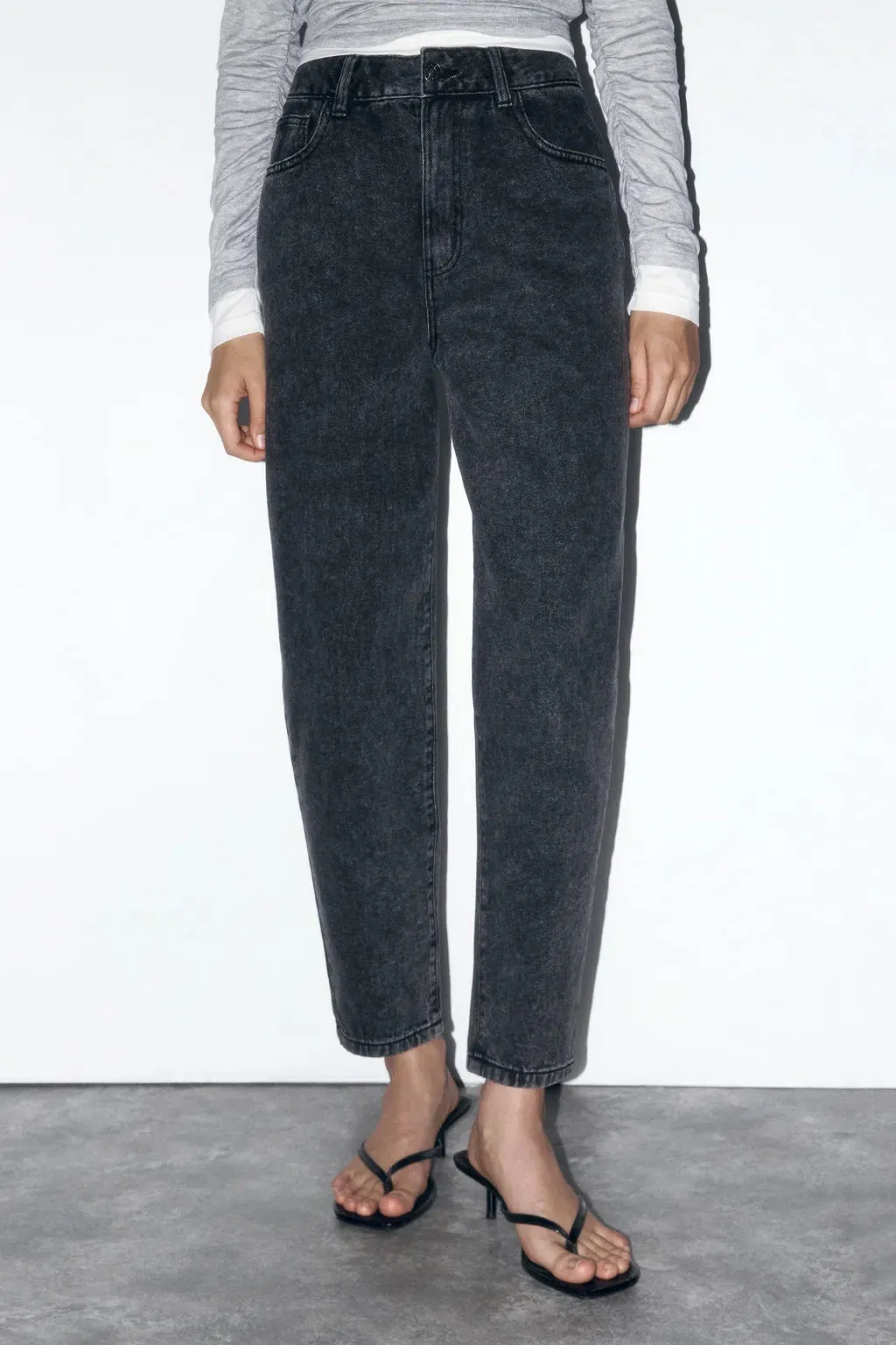 Charcoal black mom fit jeans