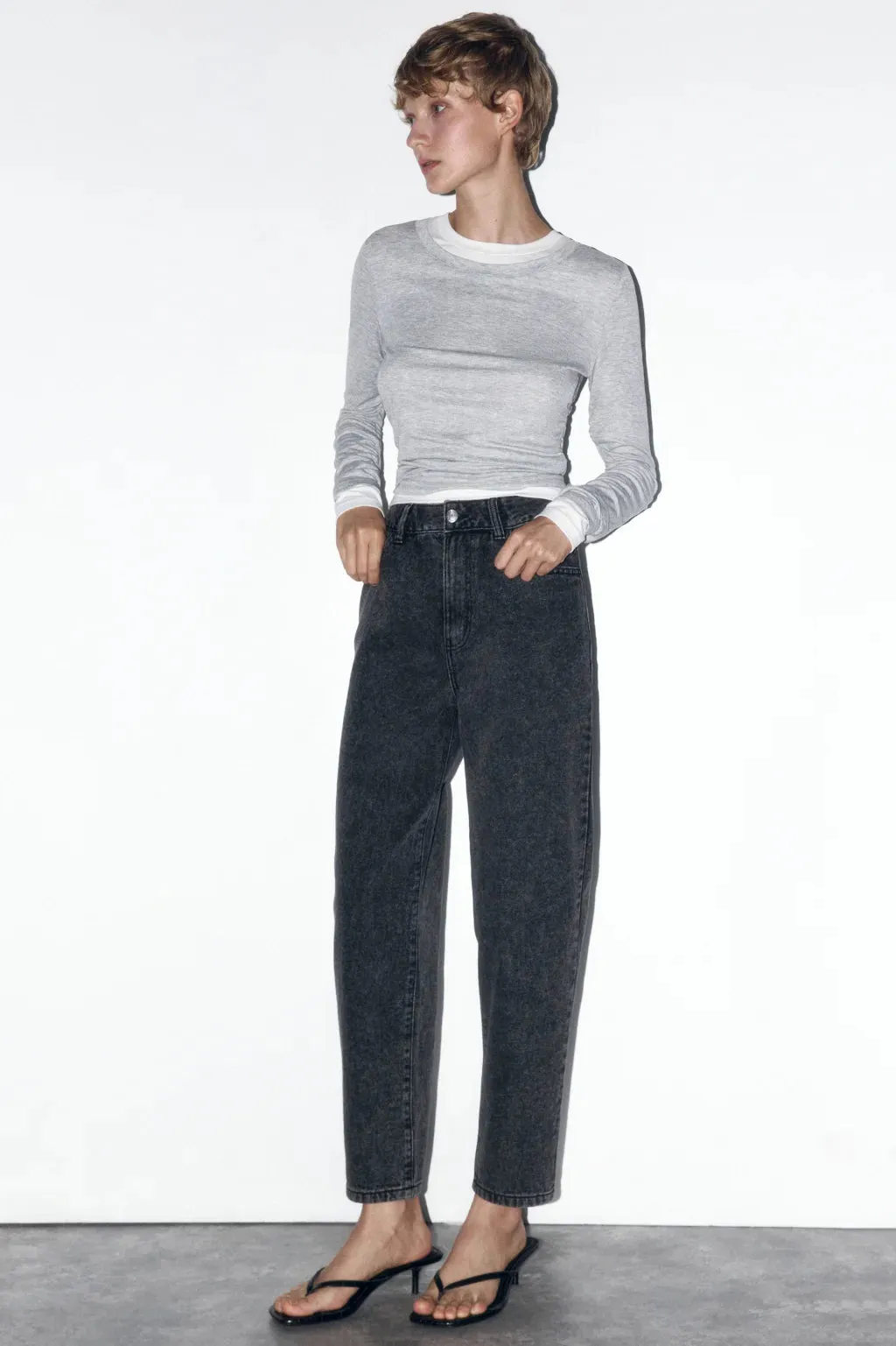 Charcoal black mom fit jeans