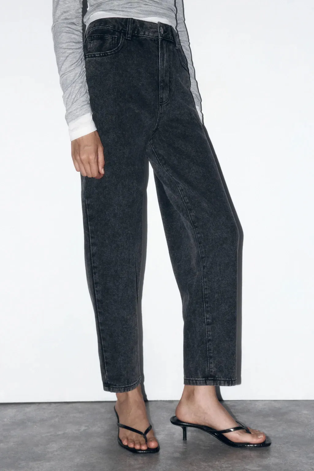 Charcoal black mom fit jeans