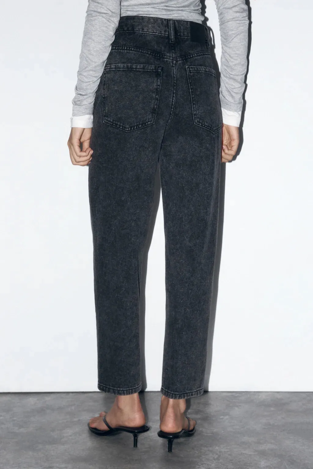Charcoal black mom fit jeans