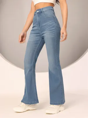 CHASEshape™ Light-Blue Bootcut High-Rise Clean-Look Regular Stretchable Denim Jeans