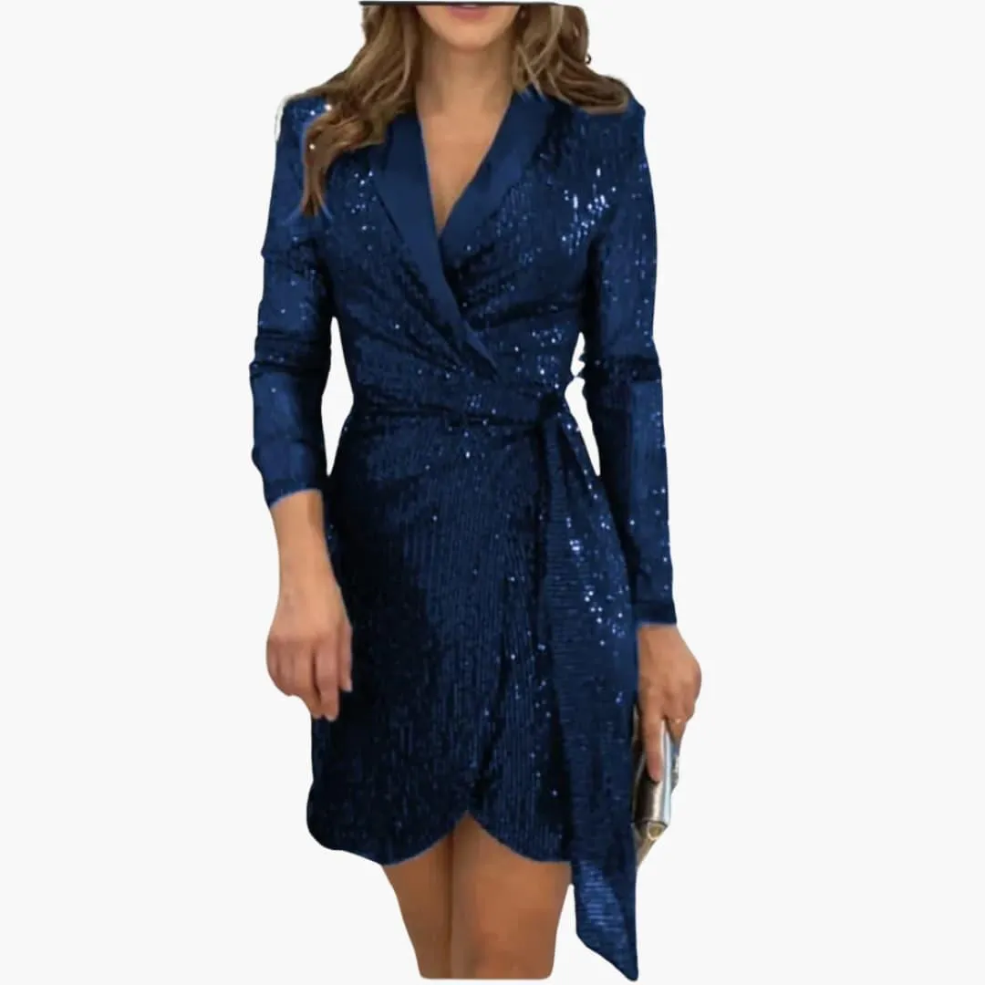 Chic Glitter Blazer Dress for Women