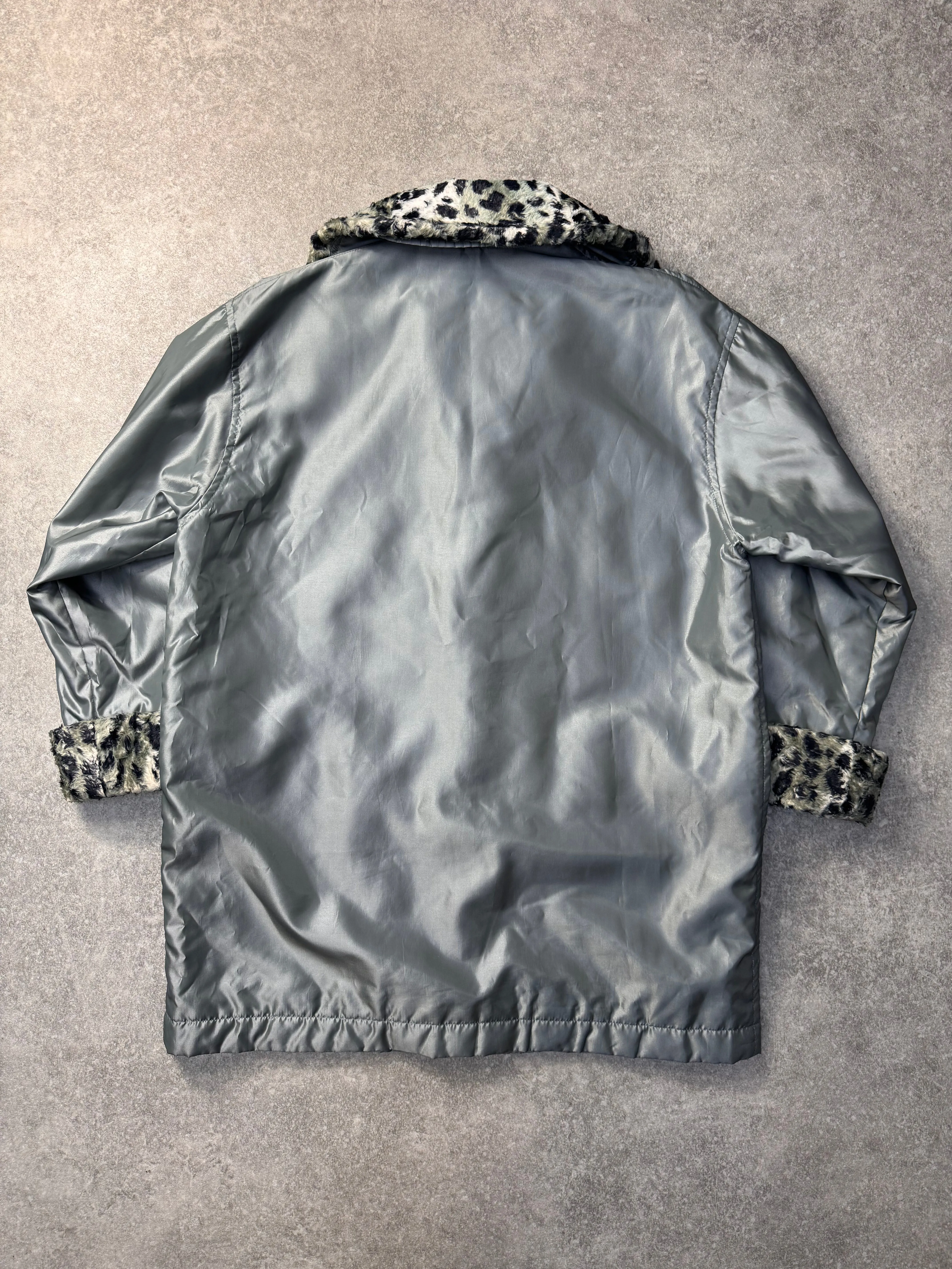 Christian Dior Detachable Faux Fur Collar Nylon Midi Jacket