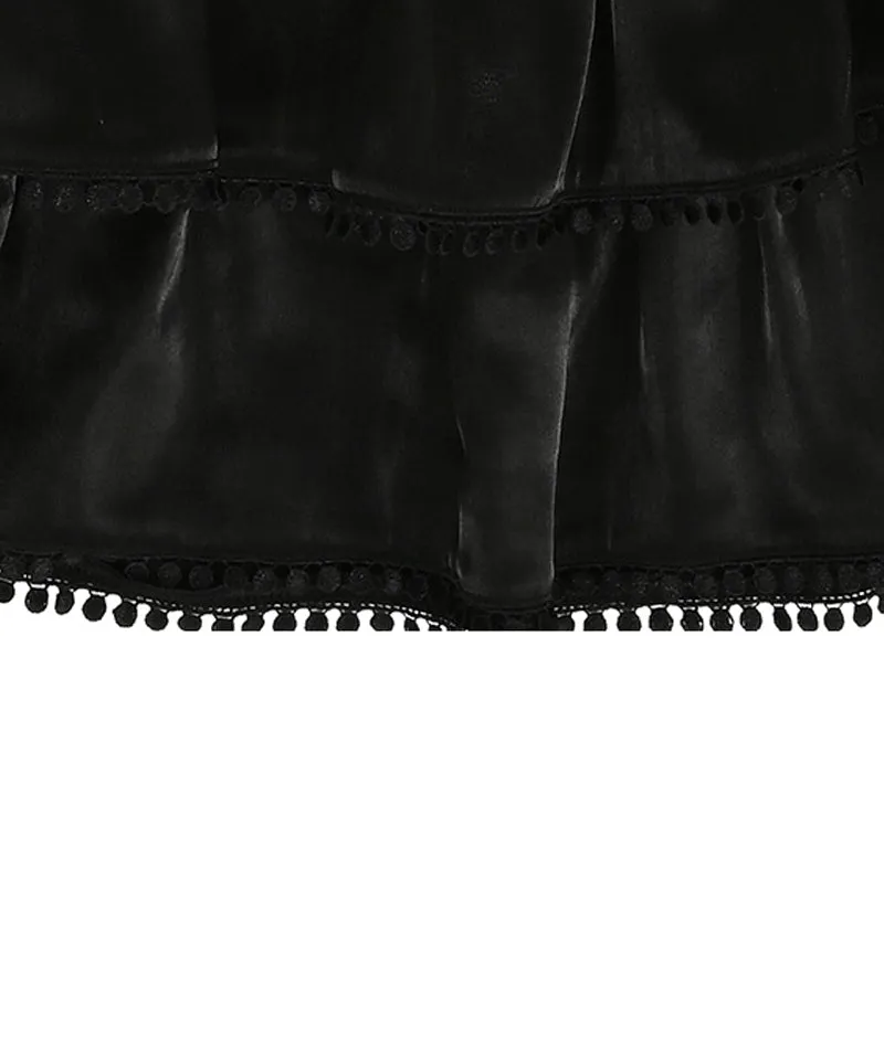 CHUCUCHU Pearl Cancan Skirt - Black