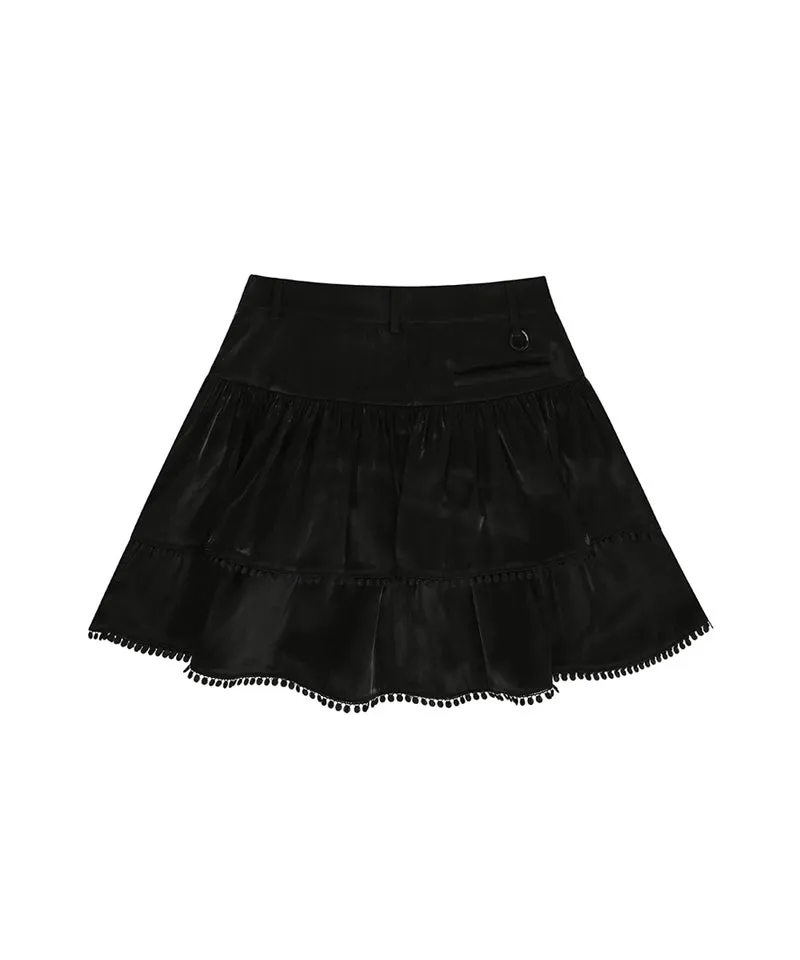 CHUCUCHU Pearl Cancan Skirt - Black