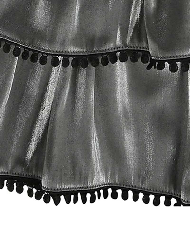CHUCUCHU Pearl Cancan Skirt - Silver