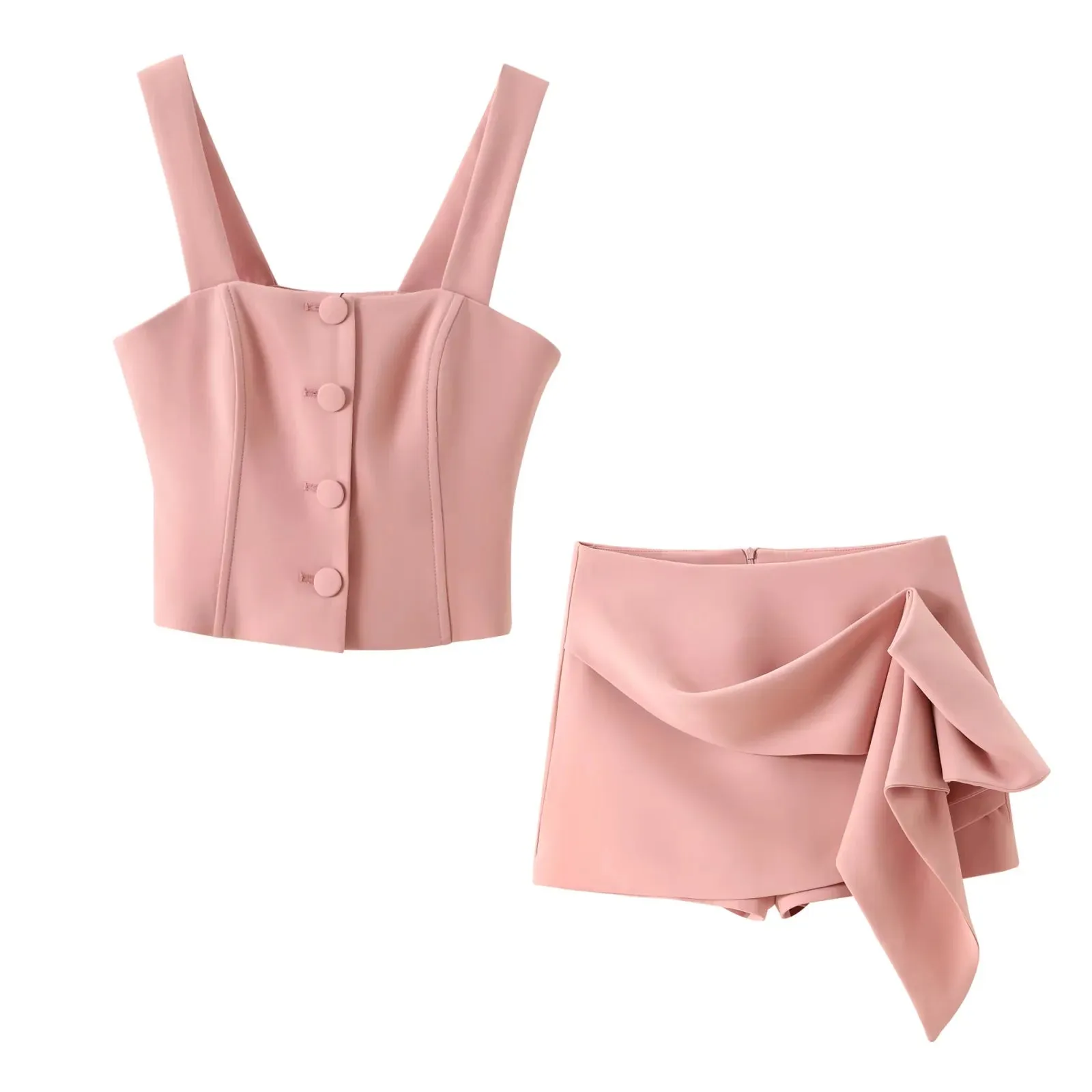 cold weather outfits JazzHer 2024 Spring Summer Solid Office Lady Suits Fashion Shrug Single Breasted Blazers Short Slim Vests Pleat Mini Short Skirts