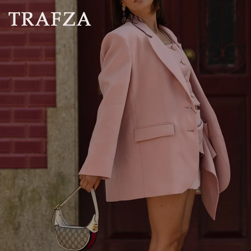 cold weather outfits JazzHer 2024 Spring Summer Solid Office Lady Suits Fashion Shrug Single Breasted Blazers Short Slim Vests Pleat Mini Short Skirts