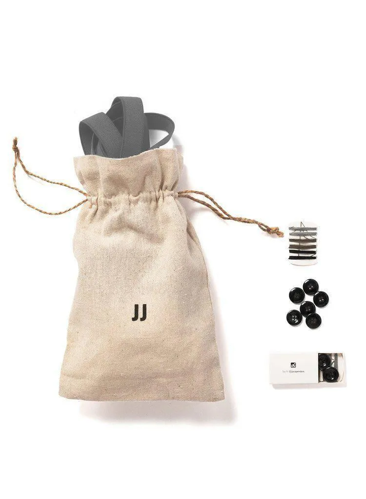 Cool Steel - Skinny Grey Suspenders