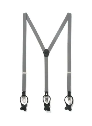 Cool Steel - Skinny Grey Suspenders