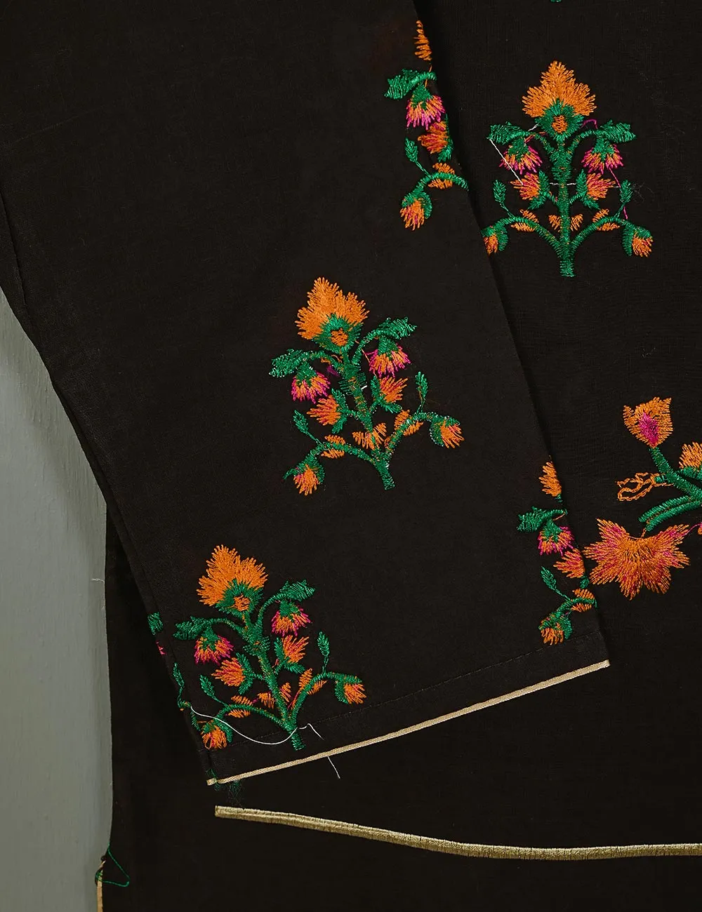 Cotton Embroidered Stitched Kurti - Glorious hues (TS-042A-Brown)