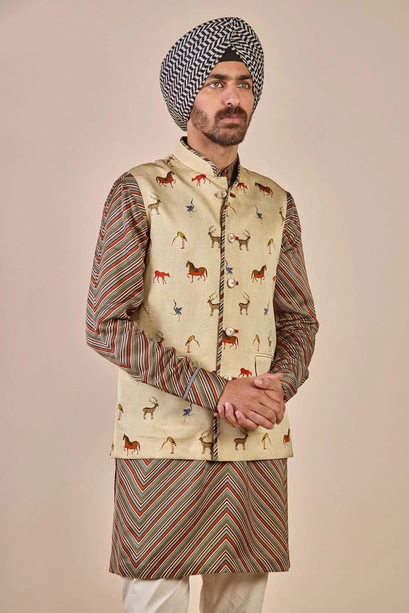 Creme Ivory Nehru Jacket