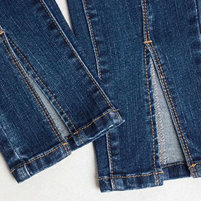 Cropped Split Leg Skinny Jeans