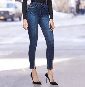 Cropped Split Leg Skinny Jeans