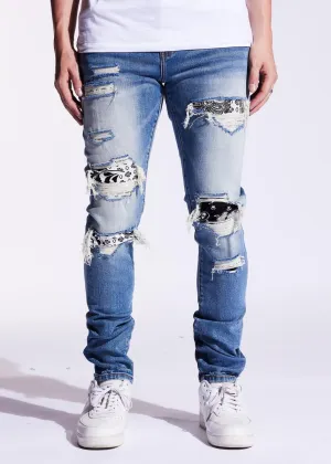 CRYSP LEO DENIM - BLUE PAISLEY