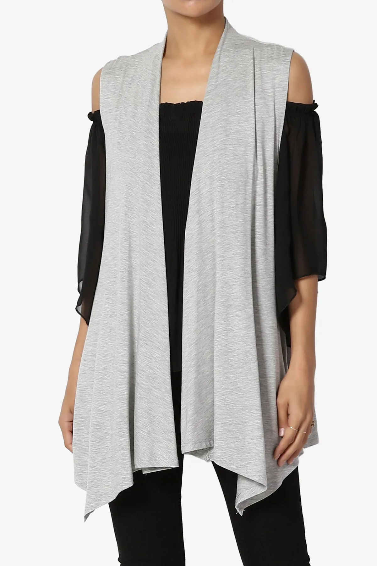 Danna Draped Jersey Vest PLUS