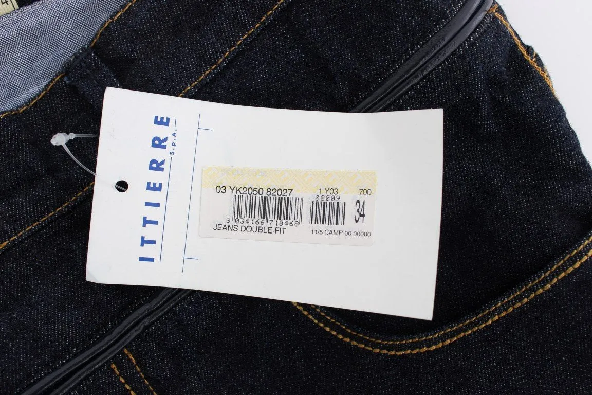 Dark Blue Cotton Denim Regular Fit Jeans