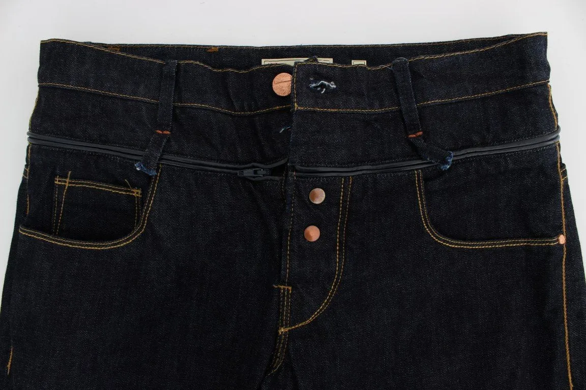 Dark Blue Cotton Denim Regular Fit Jeans