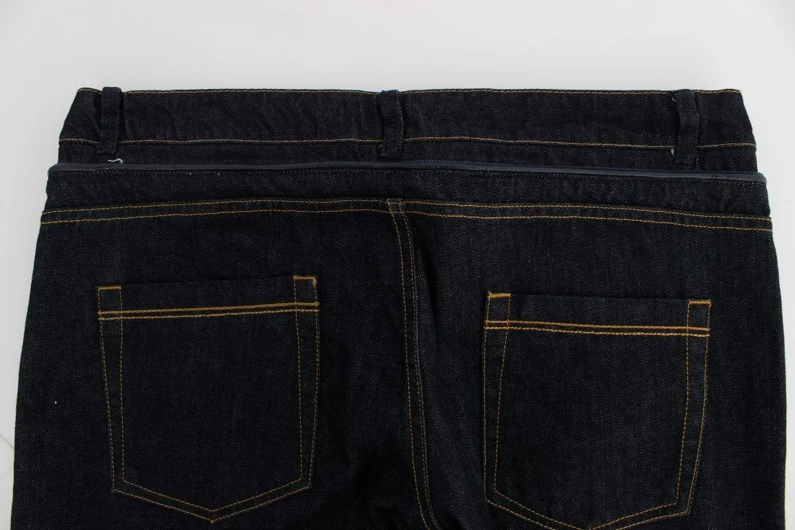 Dark Blue Cotton Denim Regular Fit Jeans