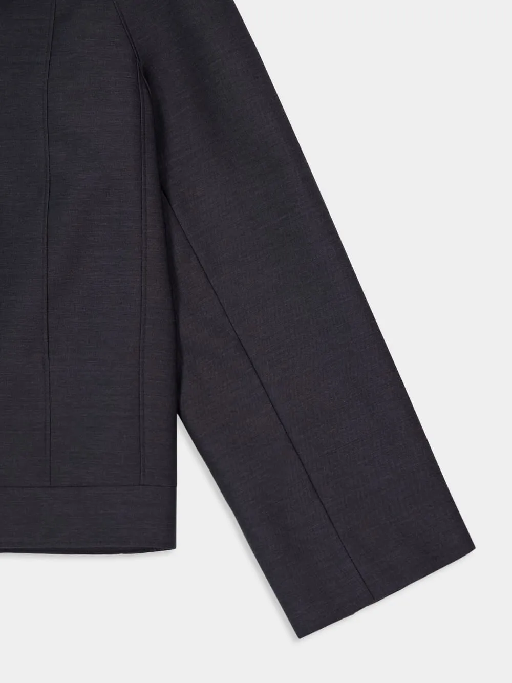 Dark Grey Wool Bomber Jacket