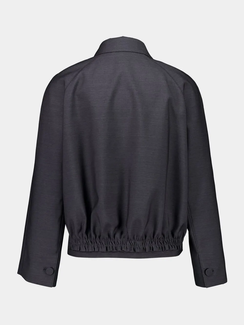 Dark Grey Wool Bomber Jacket