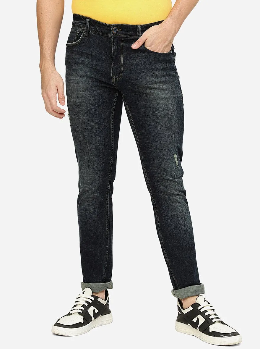 Dark Indigo Washed Slim Fit Jeans | JadeBlue