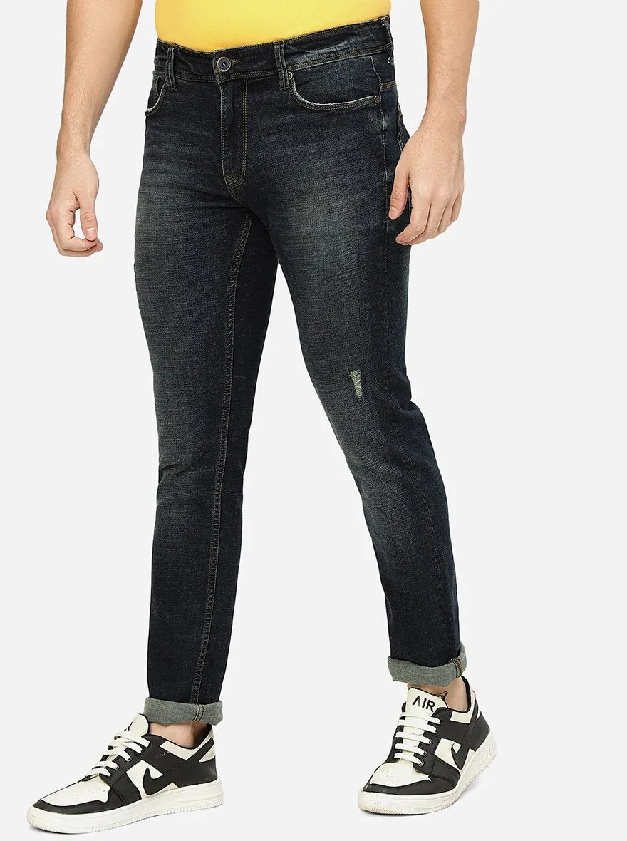 Dark Indigo Washed Slim Fit Jeans | JadeBlue