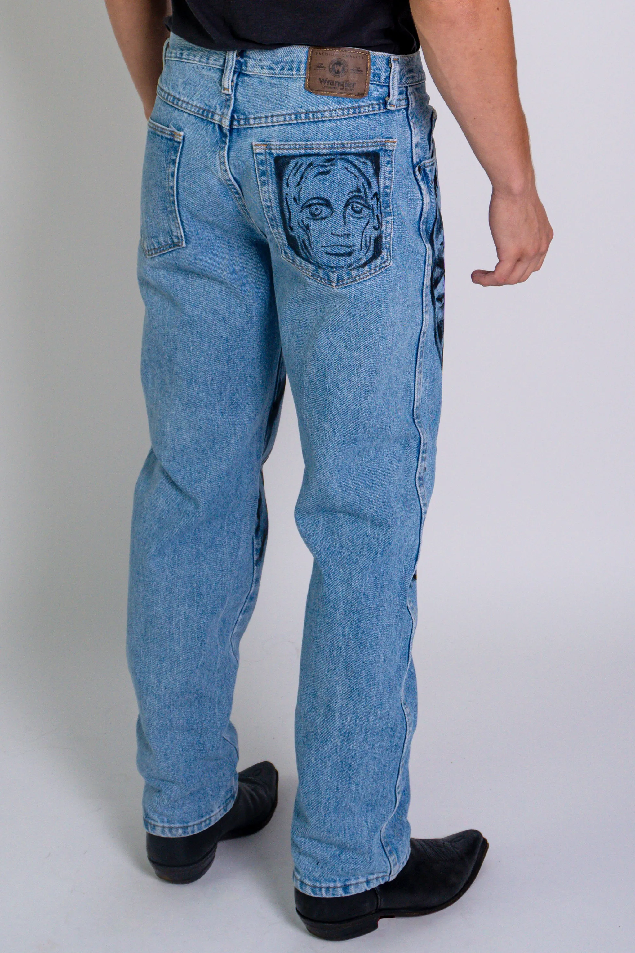 'Dearest Boy' Hand Painted Jeans - 31 Waist