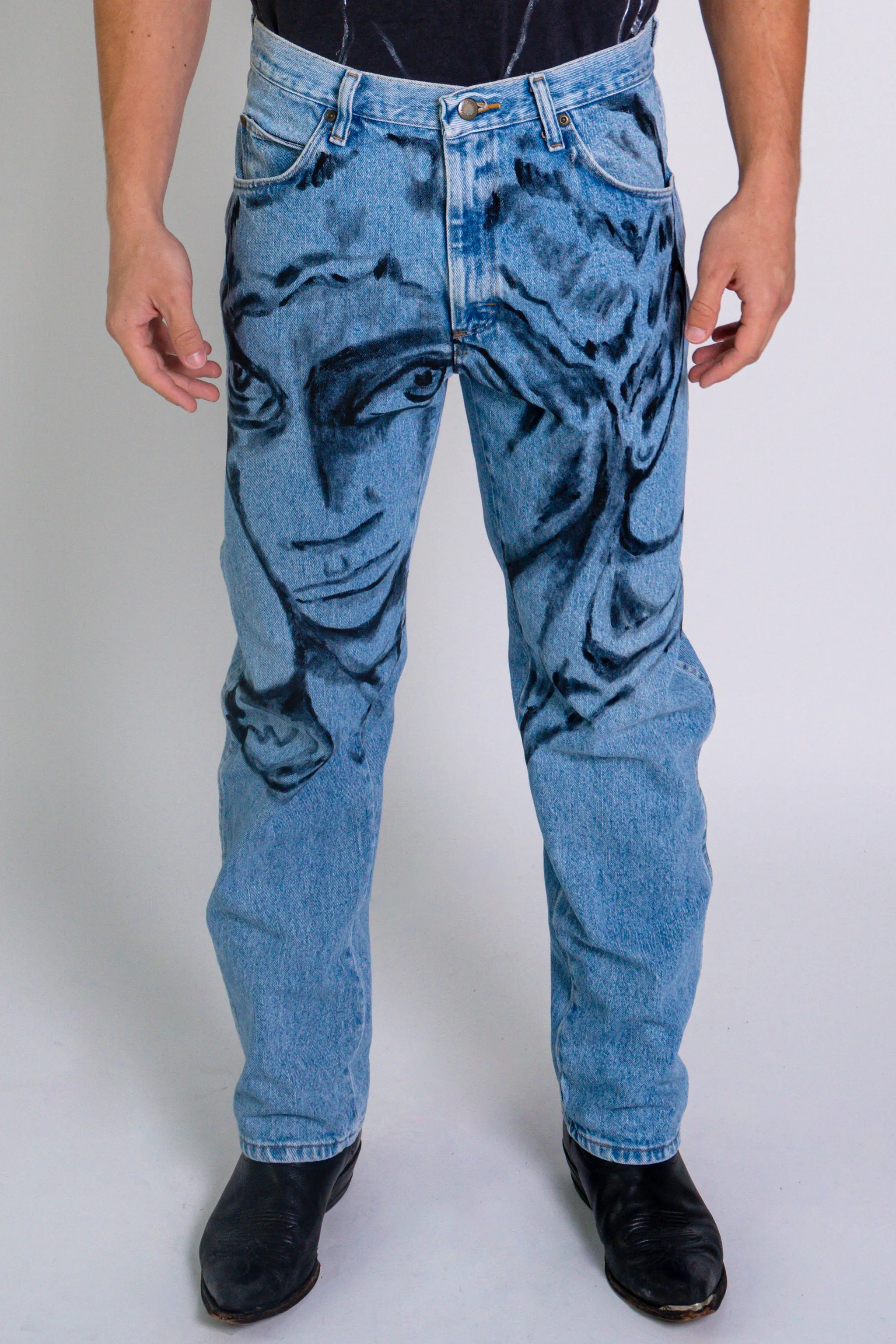 'Dearest Boy' Hand Painted Jeans - 31 Waist