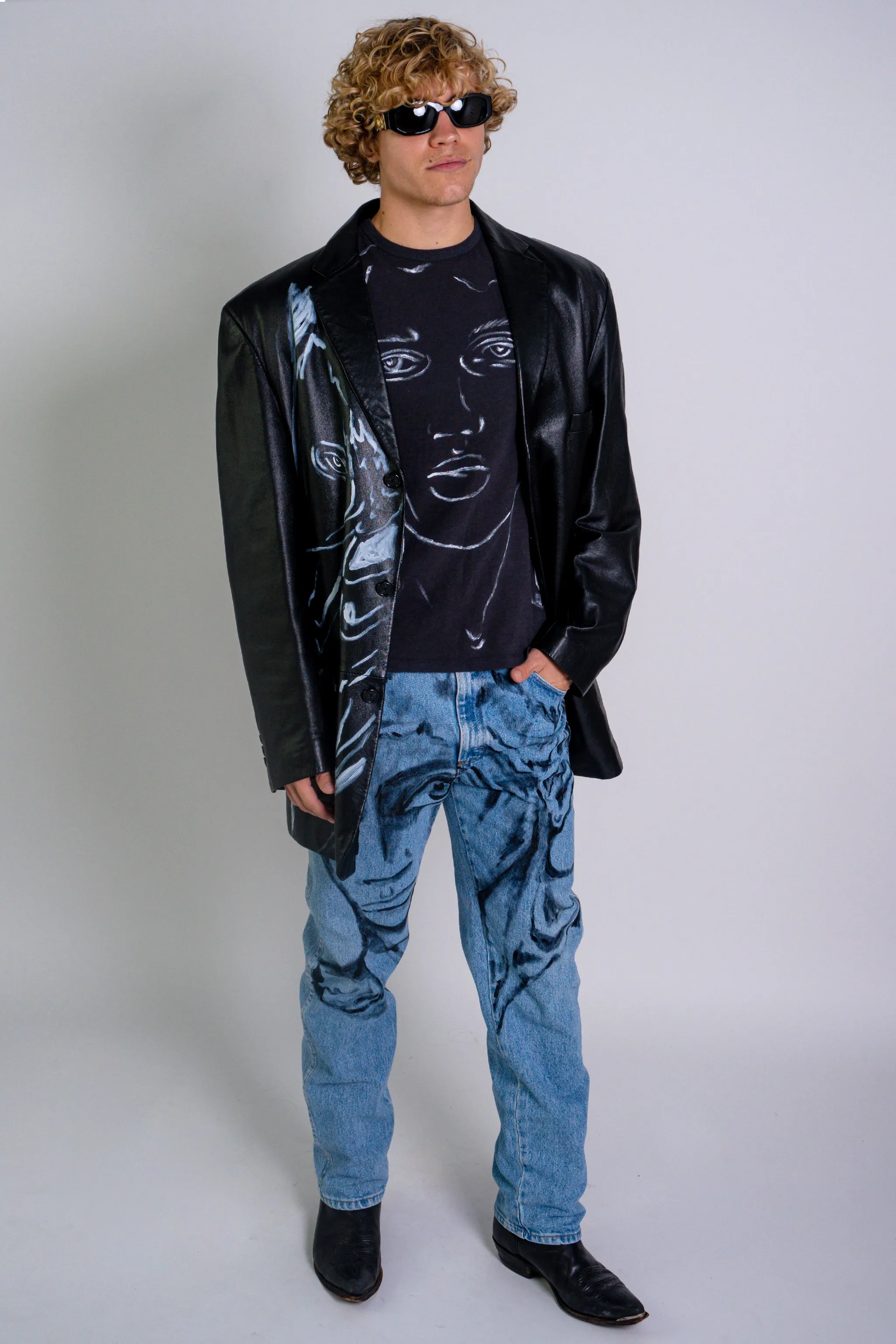 'Dearest Boy' Hand Painted Jeans - 31 Waist