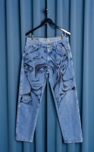 'Dearest Boy' Hand Painted Jeans - 31 Waist
