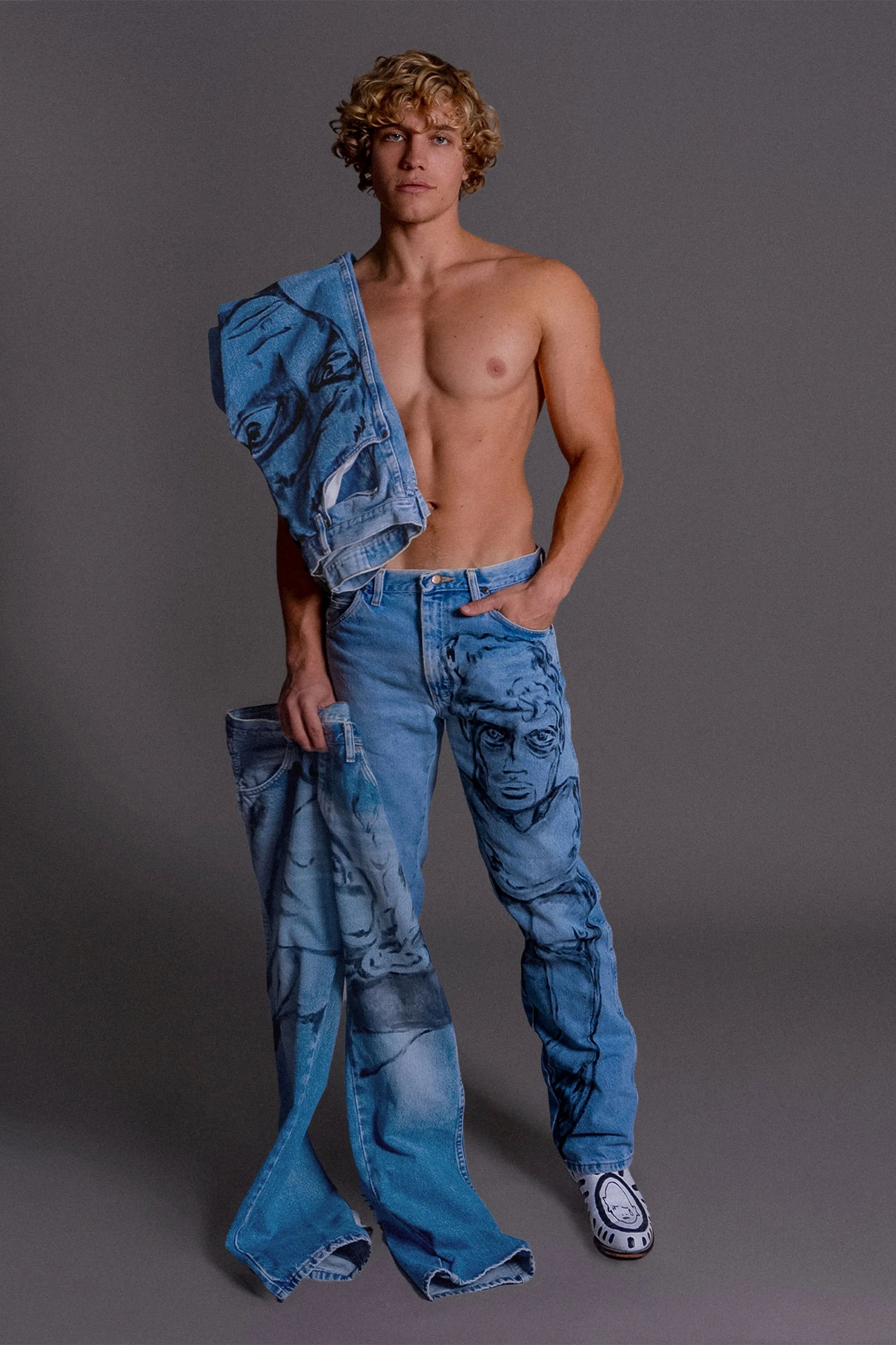 'Dearest Boy' Hand Painted Jeans - 31 Waist