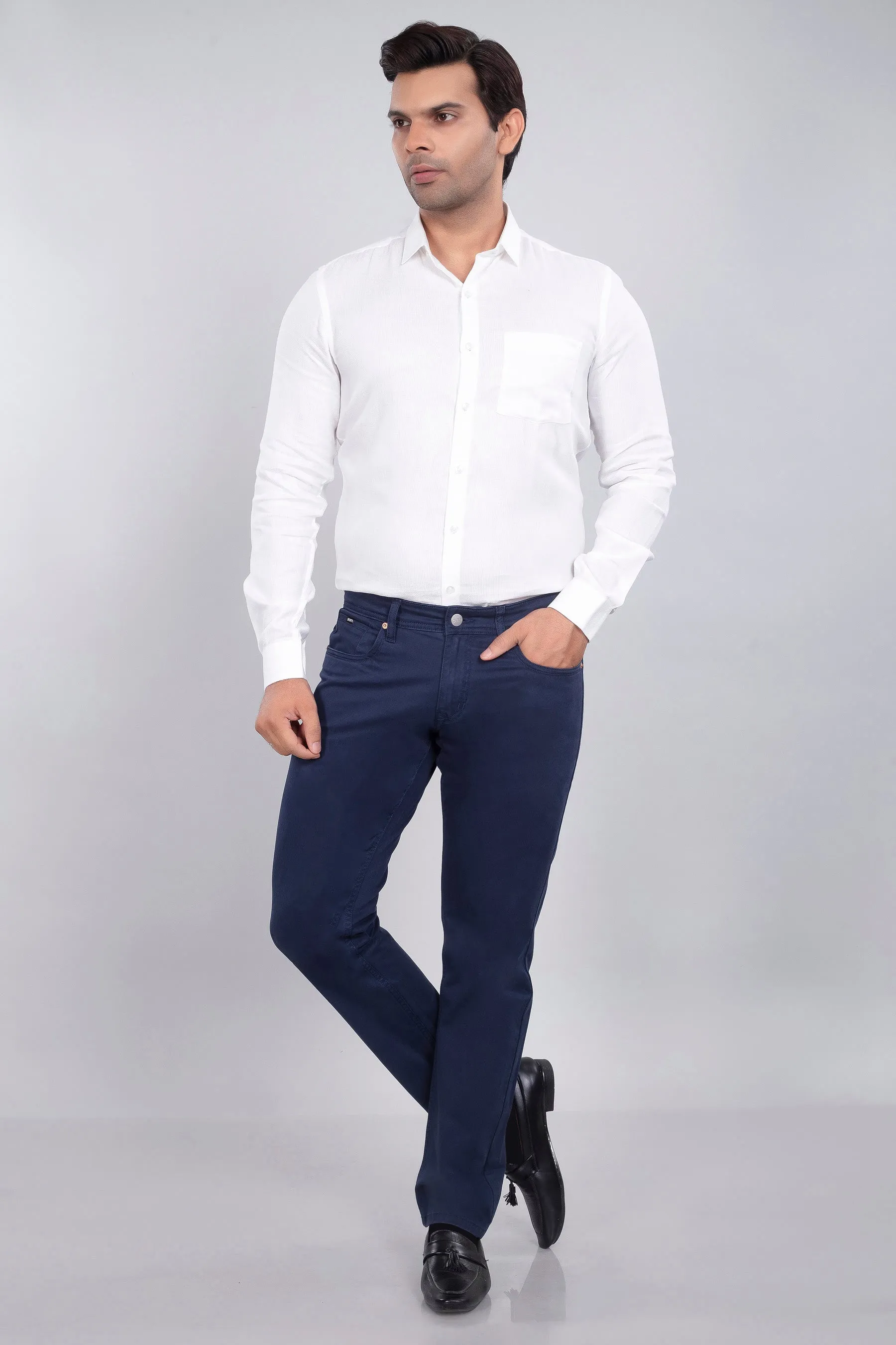 Deep Blue Cotton Stretch Jeanos