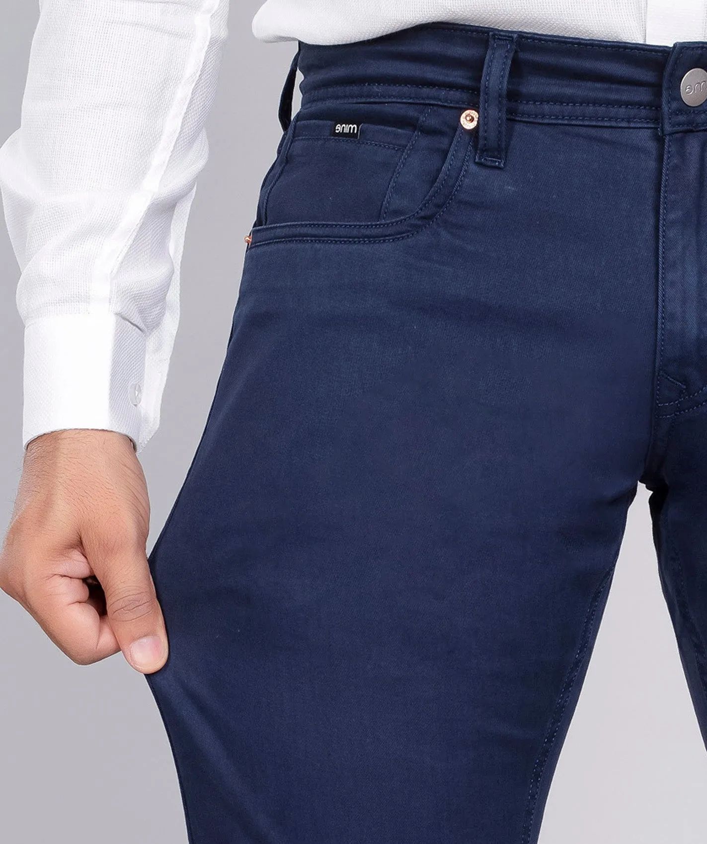 Deep Blue Cotton Stretch Jeanos