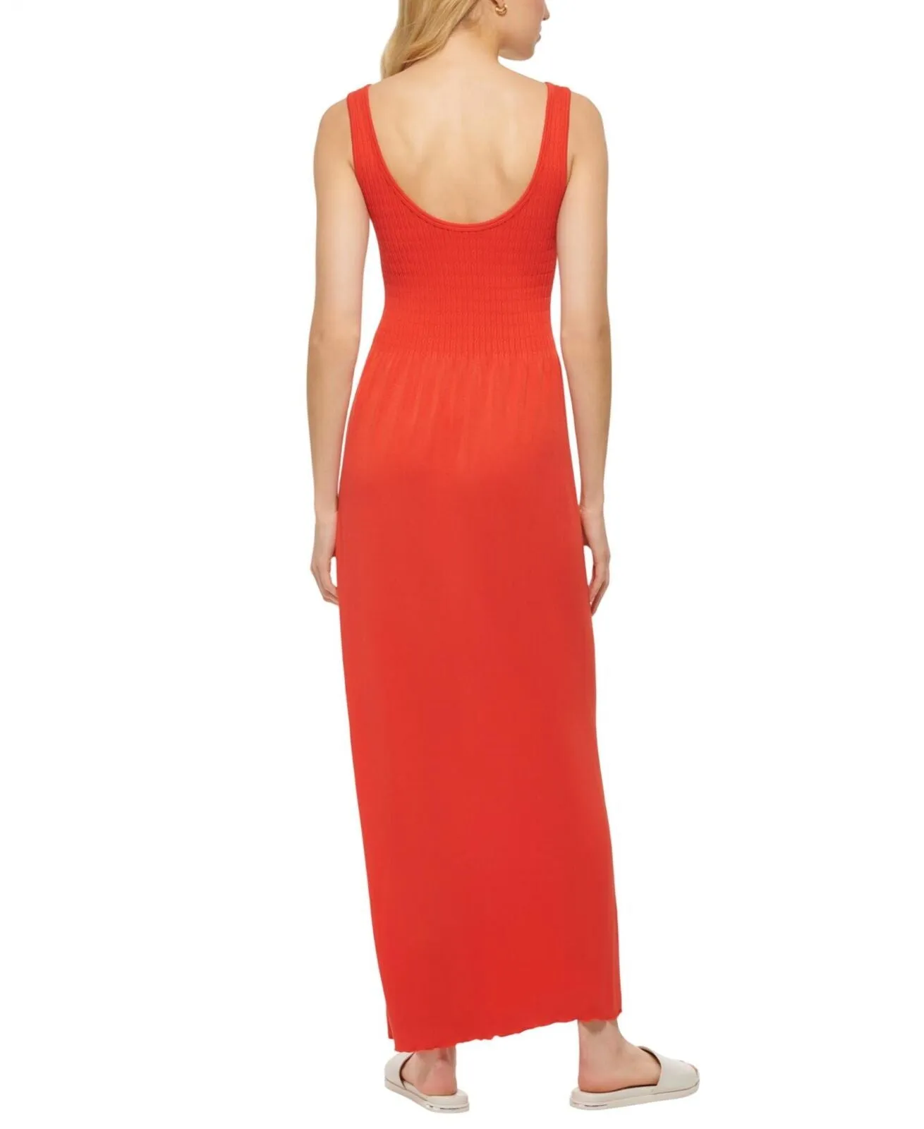 Dkny Jeans Womens Stitch-Yoke Maxi Dress E22HAB34 Red Alert L