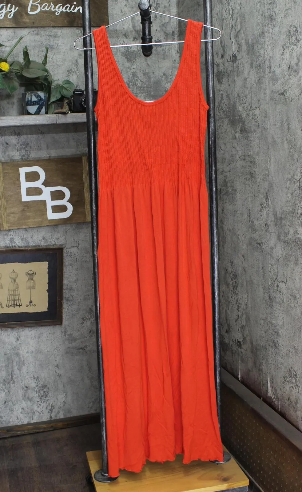 Dkny Jeans Womens Stitch-Yoke Maxi Dress E22HAB34 Red Alert L