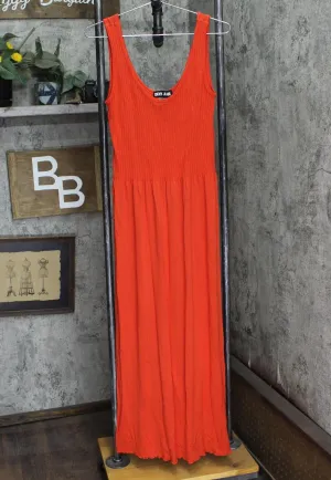 Dkny Jeans Womens Stitch-Yoke Maxi Dress E22HAB34 Red Alert L