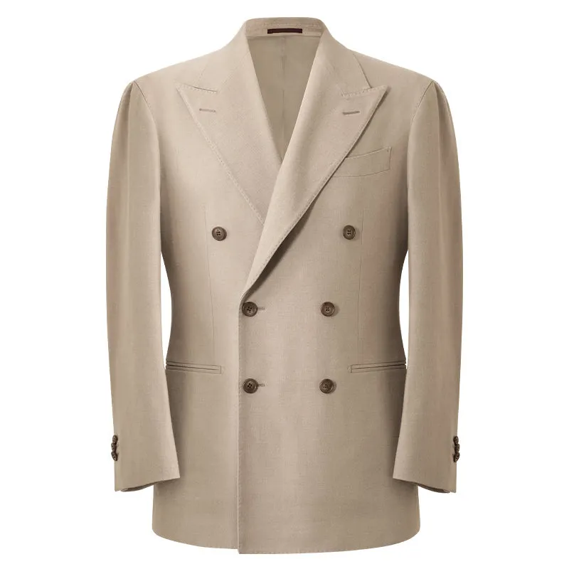 Double-Breasted Beige Suit