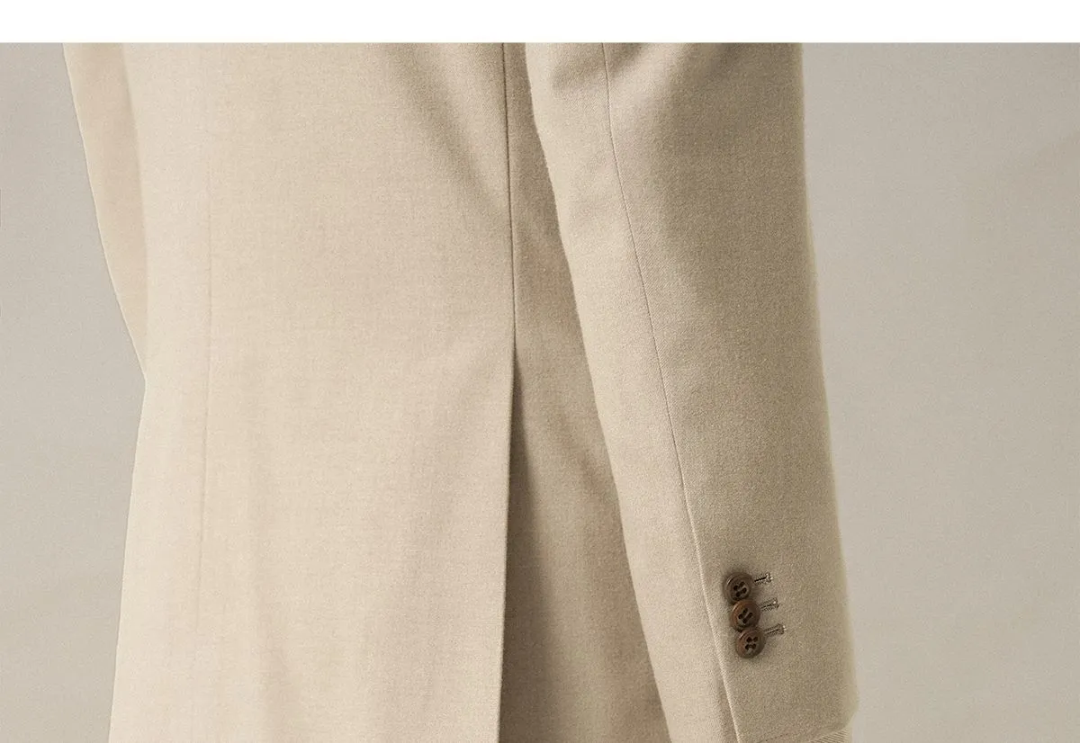 Double-Breasted Beige Suit