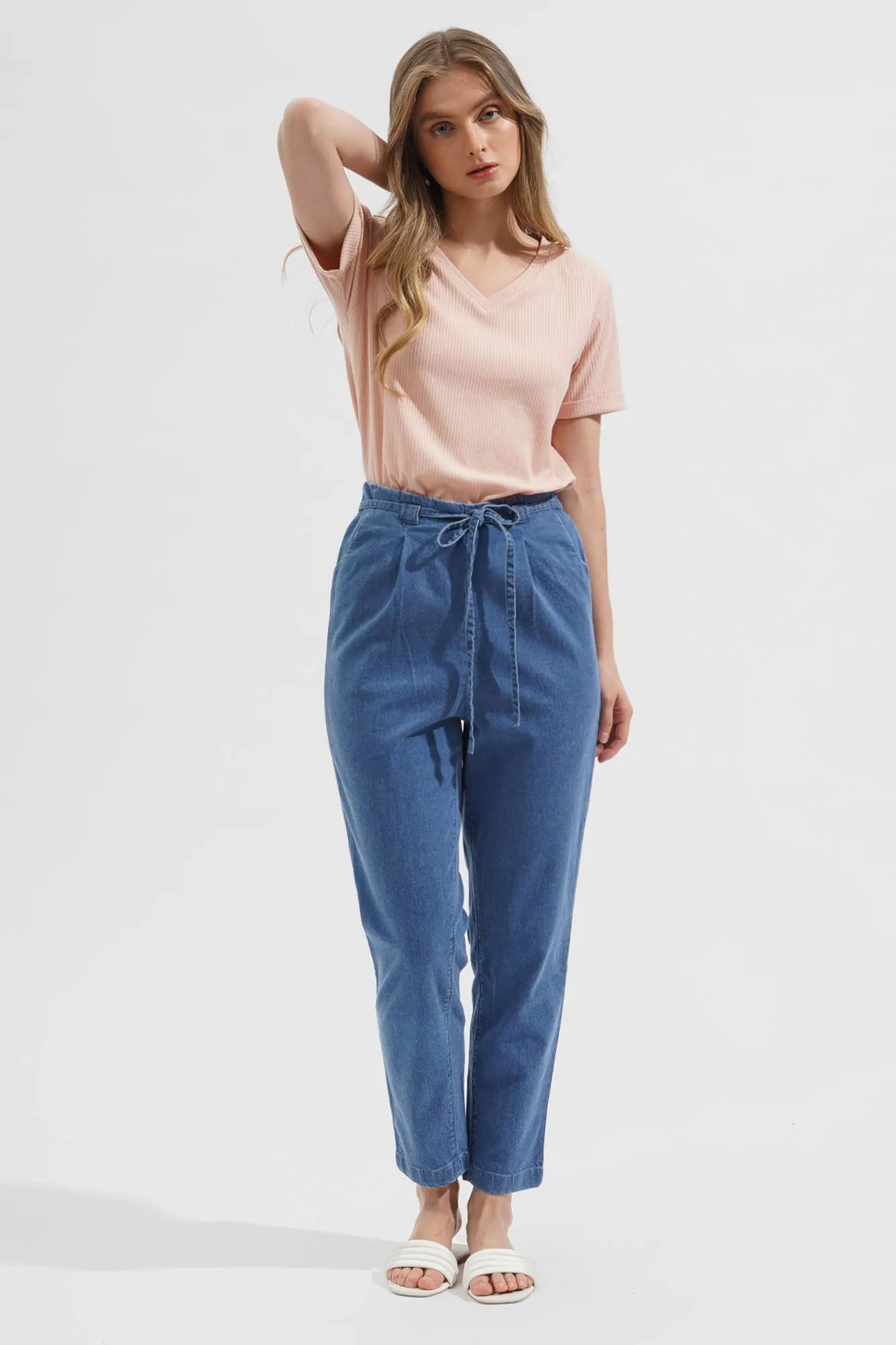 Drawstring Slim Jeans