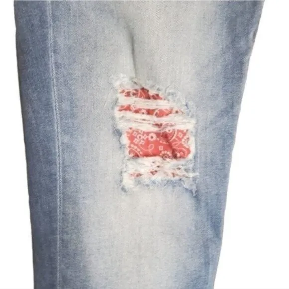 Driftwood Jackie High-rise Distressed Slim Fir Ankle Jeans Blue Size 31