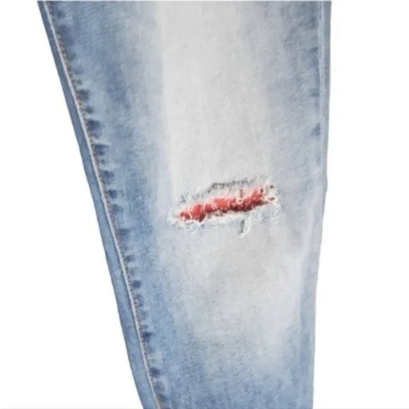 Driftwood Jackie High-rise Distressed Slim Fir Ankle Jeans Blue Size 31