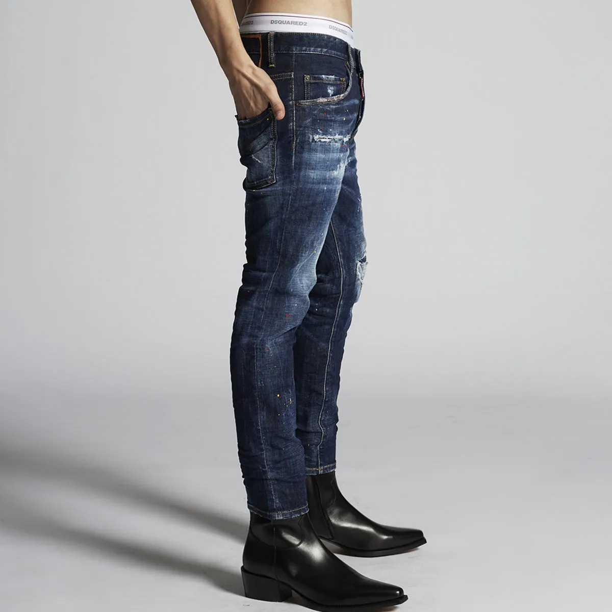 DSQUARED2 - Dark 1 Wash Skater Jeans in Blue