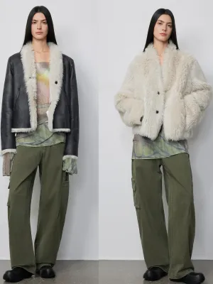 Dual-Sided Stand-Up Fur Coat
