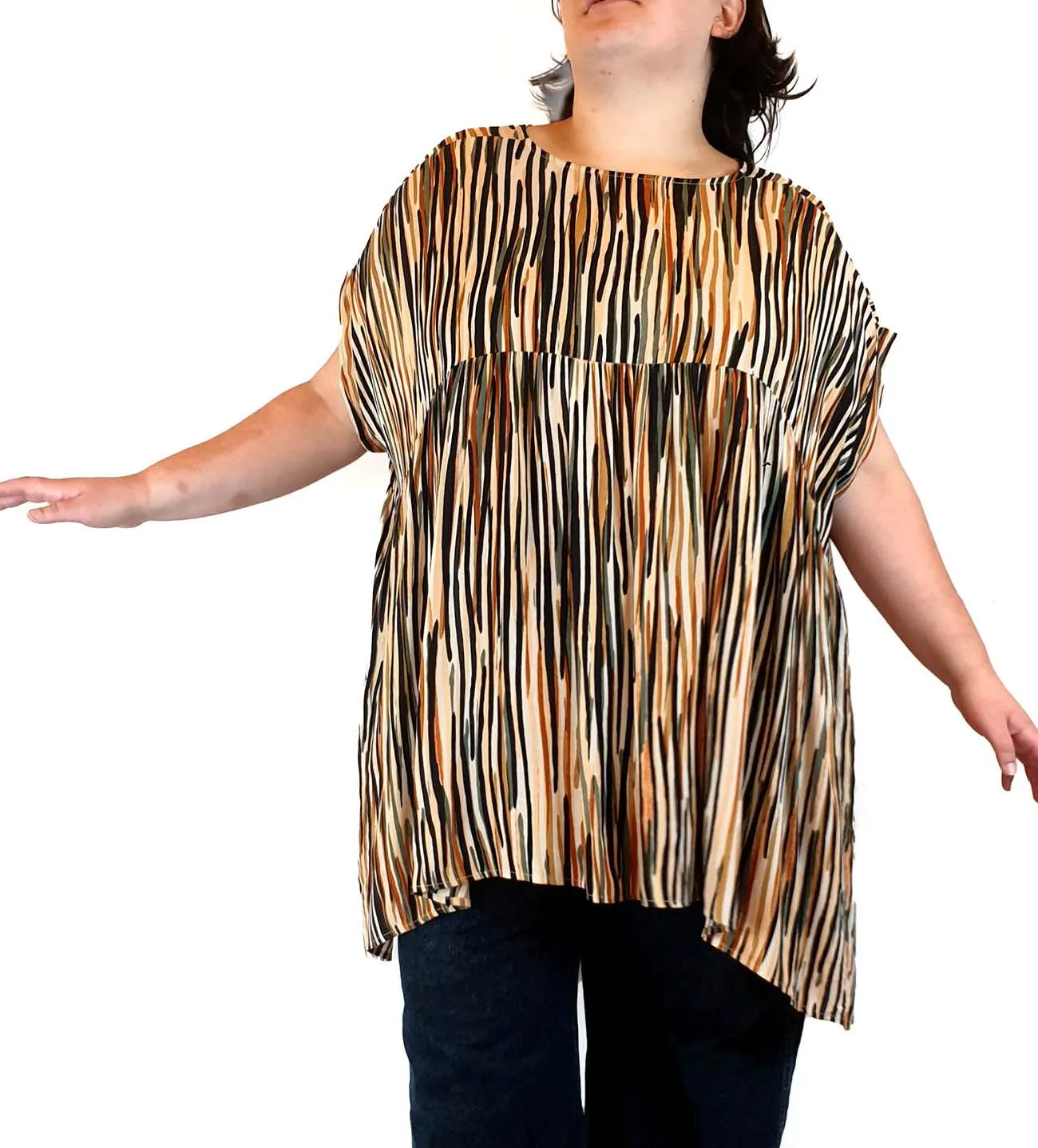 Eb & Ive autumanl print top one size, fits most